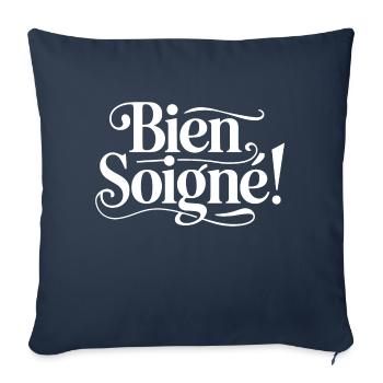 Bien Soigné - Housse de coussin décorative 45 x 45 cm - bleu marine - Devant