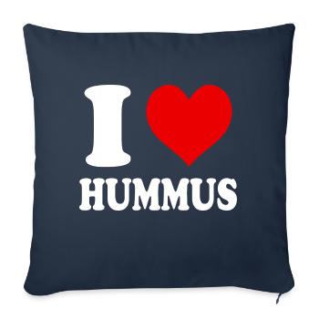 Ich liebe Hummus Veganes Gemüse Essen Lustiges Herz - Sofakissenbezug 45 x 45 cm - Navy - Vorne