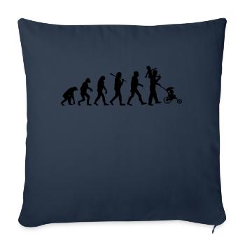 evolution daddy 2 enfants - Housse de coussin décorative 45 x 45 cm - bleu marine - Devant
