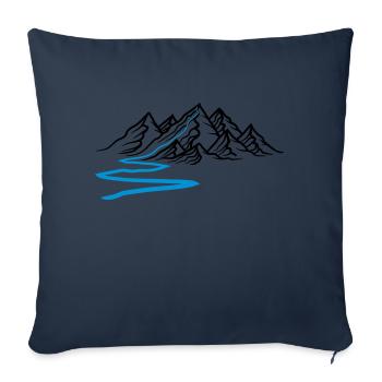 route river hiking trail mountains huegel alps wandern u - Sofa pillowcase 17,3'' x 17,3'' (45 x 45 cm) - navy - Front