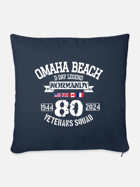 D Day Omaha 80th anniversary - Sofakissenbezug 45 x 45 cm - Navy