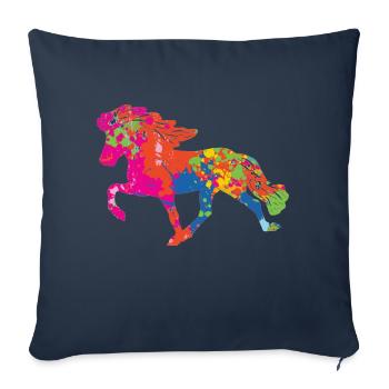Tölter 2 touches de couleur - Housse de coussin décorative 45 x 45 cm - bleu marine - Devant