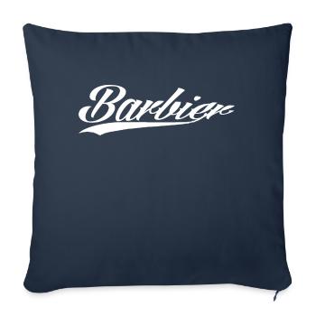 barbier cheveux barbe barbier raser hommes barbier - Housse de coussin décorative 45 x 45 cm - bleu marine - Devant