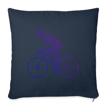 Vélo de route pour hommes Vélo de route Vélo de route Vélo de route - Housse de coussin décorative 45 x 45 cm - bleu marine - Devant