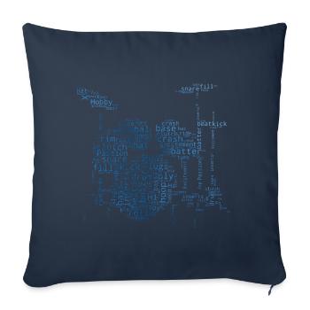 Batteur Homme Batteur Batteur Batteur - Housse de coussin décorative 45 x 45 cm - bleu marine - Devant