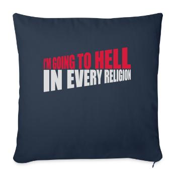 En allant en enfer - Housse de coussin décorative 45 x 45 cm - bleu marine - Devant