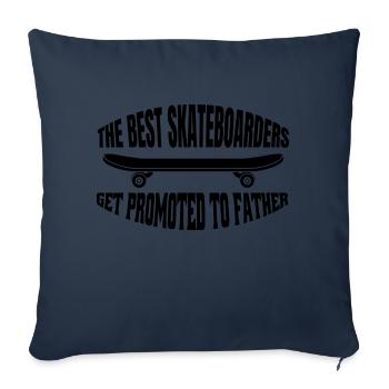 Skateboard Daddy Skater Dad Longboard Skating Dad - Housse de coussin décorative 45 x 45 cm - bleu marine - Devant