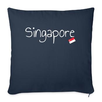 Singapour - Housse de coussin décorative 45 x 45 cm - bleu marine - Devant