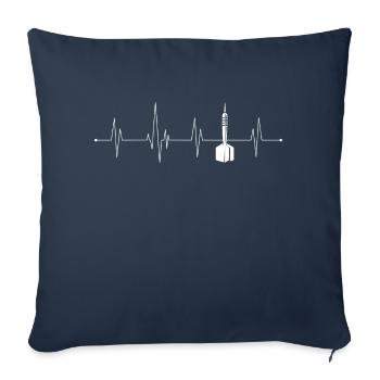 Fléchettes Battement de cœur - Housse de coussin décorative 45 x 45 cm - bleu marine - Devant