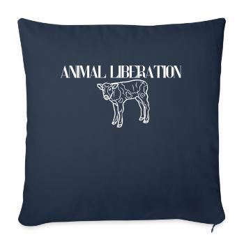 Libération animale - Housse de coussin décorative 45 x 45 cm - bleu marine - Devant