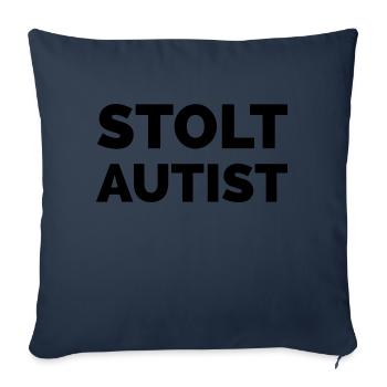 fièrement autiste - Housse de coussin décorative 45 x 45 cm - bleu marine - Devant