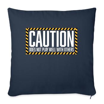 La prudence ne fait pas bon ménage avec les autres Avertissement - Housse de coussin décorative 45 x 45 cm - bleu marine - Devant