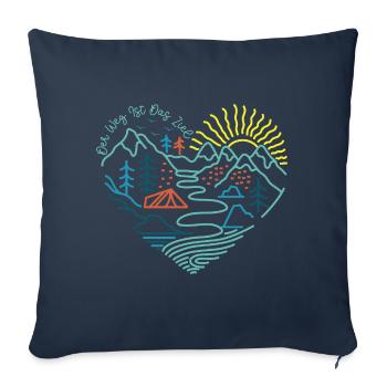 Berge Wandern Bergsteigen Sonne Zelt - Sofakissenbezug 45 x 45 cm - Navy - Vorne