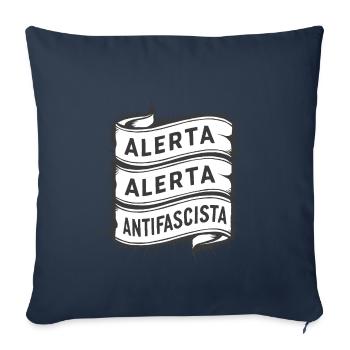 FCKNZS contre le fascisme - Housse de coussin décorative 45 x 45 cm - bleu marine - Devant