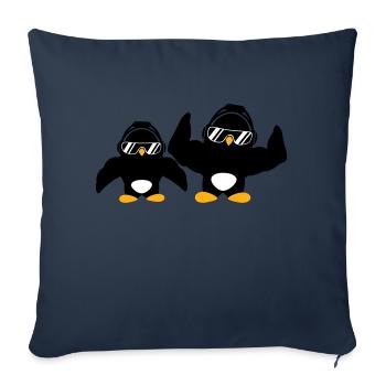 2 Penguins Bodybuilder Lunettes de soleil Casque Équipe - Housse de coussin décorative 45 x 45 cm - bleu marine - Devant