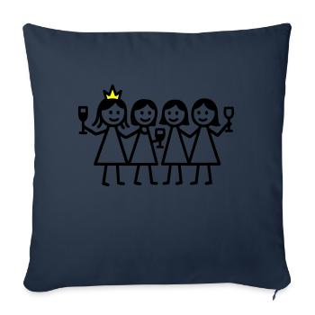 Anniversaire de poule - Housse de coussin décorative 45 x 45 cm - bleu marine - Devant