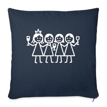 Fête des filles de l’équipage de poules - Housse de coussin décorative 45 x 45 cm - bleu marine - Devant