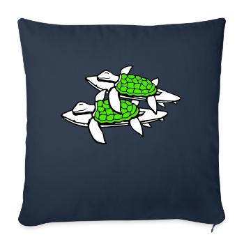 2 Wasserschildkröten Surfer Surfing Surfbrett süß - Sofakissenbezug 45 x 45 cm - Navy - Vorne