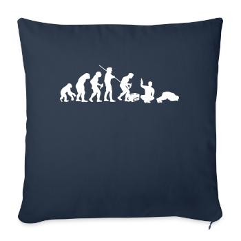 Evolution – Saufen / Party (weisser Druck) - Sofakissenbezug 45 x 45 cm - Navy - Vorne