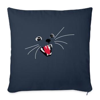 Böse Katze - Sofakissenbezug 45 x 45 cm - Navy - Vorne