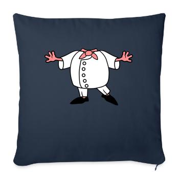 chef cuisinier tablier de corps cuisine restaurant surtout - Housse de coussin décorative 45 x 45 cm - bleu marine - Devant