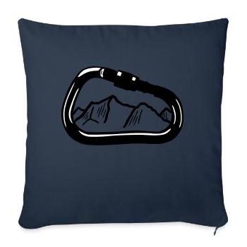 Karabiner und Berge, Klettern - Sofakissenbezug 45 x 45 cm - Navy - Vorne