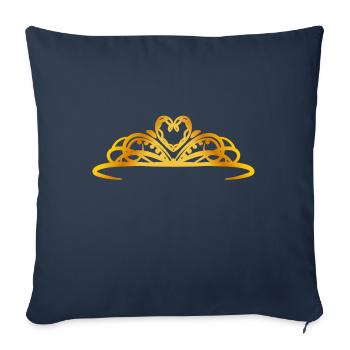 Tiara - golden - Sofa pillowcase 17,3'' x 17,3'' (45 x 45 cm) - navy - Front