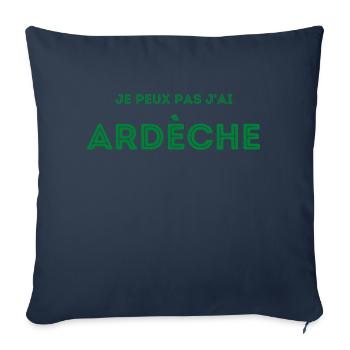 Je peux pas j'ai Ardèche - Housse de coussin décorative 45 x 45 cm - bleu marine - Devant