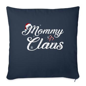 maman claus noël famille match - Housse de coussin décorative 45 x 45 cm - bleu marine - Devant