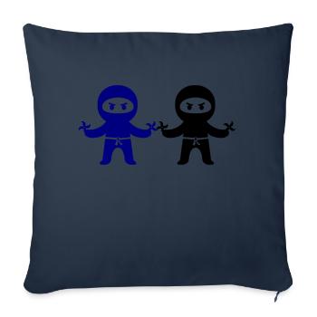 Ninjas - Housse de coussin décorative 45 x 45 cm - bleu marine - Devant