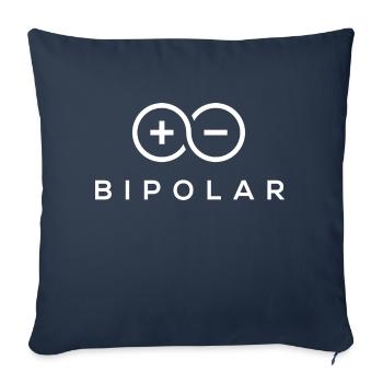bipolair positif et négatif - Housse de coussin décorative 45 x 45 cm - bleu marine - Devant