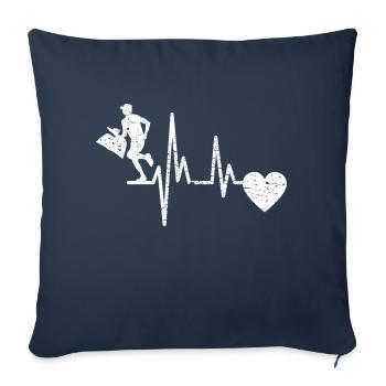 Plogging Heartbeat Jogging Jogging Collect garbage - Sofa pillowcase 17,3'' x 17,3'' (45 x 45 cm) - navy - Front
