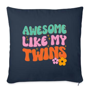 Fantastique comme mes jumeaux - Housse de coussin décorative 45 x 45 cm - bleu marine - Devant