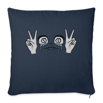 Female Victory Hand Signal Girl - Sofa pillowcase 17,3'' x 17,3'' (45 x 45 cm) - navy - Front