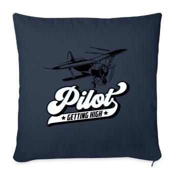 Flying Pilot Pilot | Colors can be changed - Sofa pillowcase 17,3'' x 17,3'' (45 x 45 cm) - navy - Front