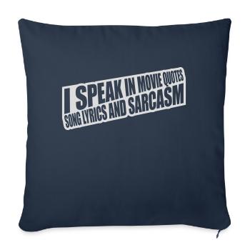 parler des paroles et du sarcasme - Housse de coussin décorative 45 x 45 cm - bleu marine - Devant