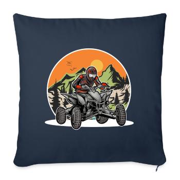Quad VTT Tout-terrain Quad Riders - Housse de coussin décorative 45 x 45 cm - bleu marine - Devant