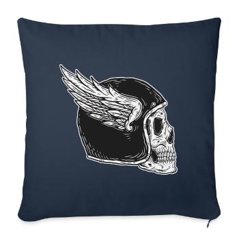 Skull Skull Horror Squelette Halloween Métal - Housse de coussin décorative 45 x 45 cm - bleu marine - Devant