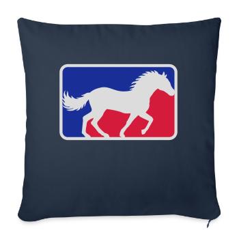 Cheval de sport rouge bleu - Housse de coussin décorative 45 x 45 cm - bleu marine - Devant