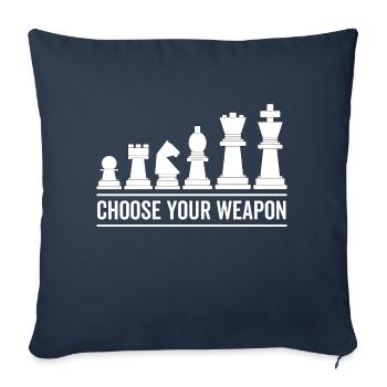 Choisissez votre arme Échecs - Housse de coussin décorative 45 x 45 cm - bleu marine - Devant