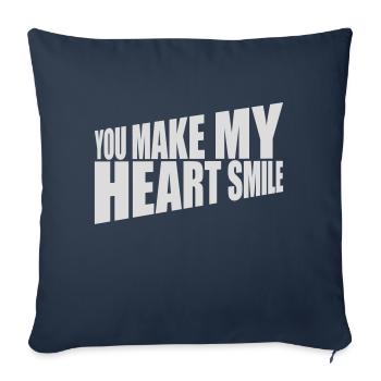 Faire sourire mon cœur - Housse de coussin décorative 45 x 45 cm - bleu marine - Devant