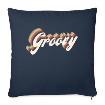 Groovy vintage - Housse de coussin décorative 45 x 45 cm - bleu marine - Devant