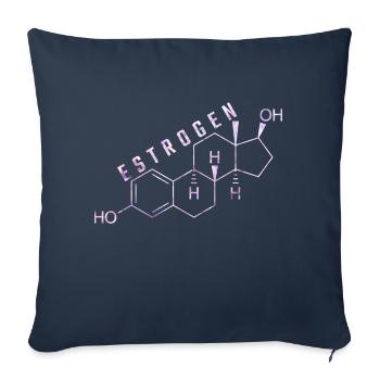molécule d’œstrogène - Housse de coussin décorative 45 x 45 cm - bleu marine - Devant