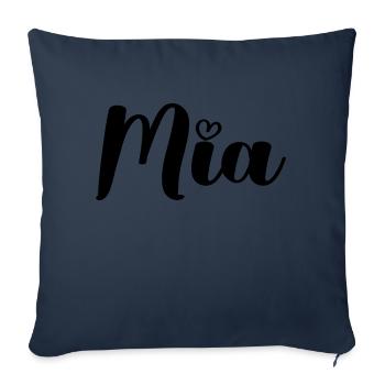 MIA - Housse de coussin décorative 45 x 45 cm - bleu marine - Devant