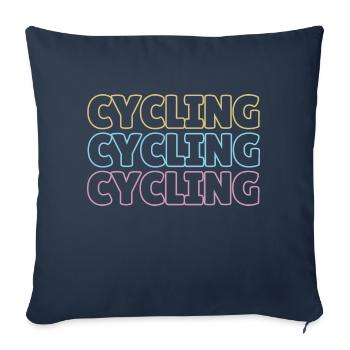 cycling graphic - Sofa pillowcase 17,3'' x 17,3'' (45 x 45 cm) - navy - Front