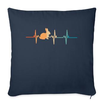 Rabbit heartbeat - Sofa pillowcase 17,3'' x 17,3'' (45 x 45 cm) - navy - Front