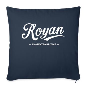 Royan - Charente-Maritime - Housse de coussin décorative 45 x 45 cm - bleu marine - Devant
