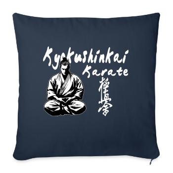 Kyokushinkai Karate Kanji Kimono Martial Arts - Sofa pillowcase 17,3'' x 17,3'' (45 x 45 cm) - navy - Front