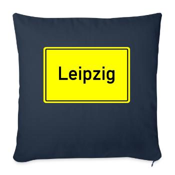 Town sign Leipzig - Sofa pillowcase 17,3'' x 17,3'' (45 x 45 cm) - navy - Front