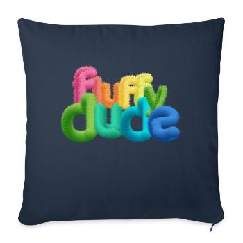 Fluffy Dude – Bunte 3D-Typografie mit plüschigem C - Sofakissenbezug 45 x 45 cm - Navy - Vorne